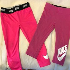 Two toddler Nike leggings